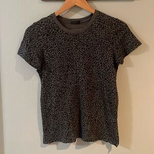ATM Leopard Cheetah Print Short Sleeve T Shirt Small Black & Gray